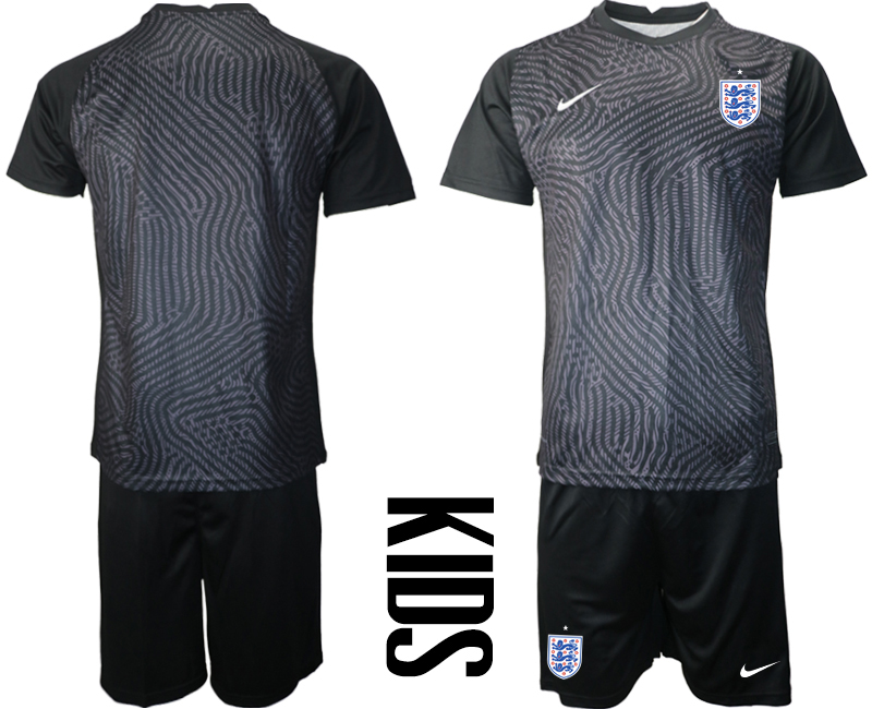 2021 European Cup England black Youth goalkeeper soccer jerseys->youth soccer jersey->Youth Jersey